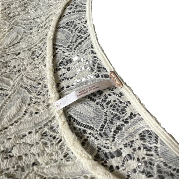 Free People BOHO Ivory Lace Fit & Flare Dress - Size Small - Picture 6 of 9